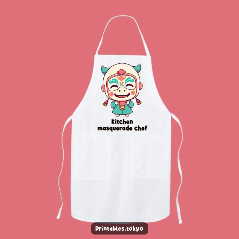Funny Festival Apron - Character Mask Chef Wear, Perfect Gift