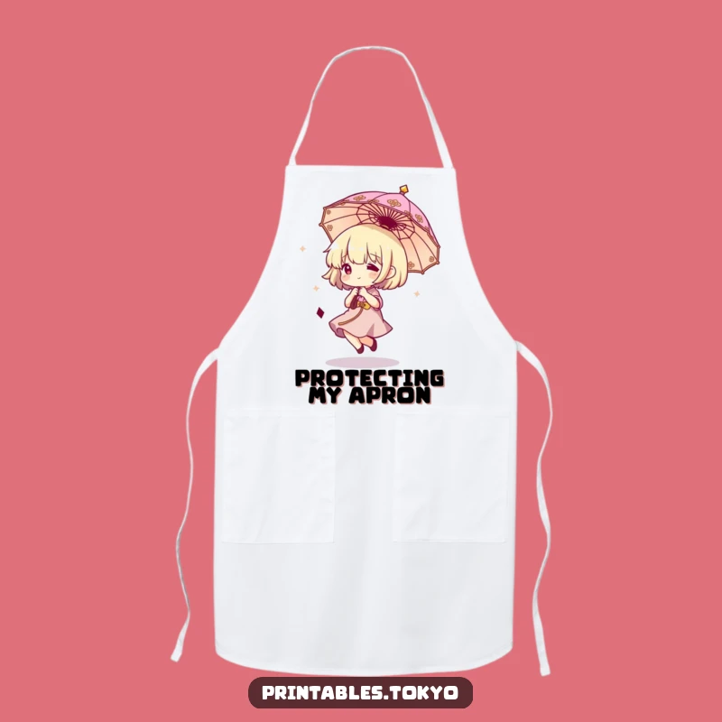 Funny Kitchen Apron: Bouncing Umbrella Character for Culinary Fun