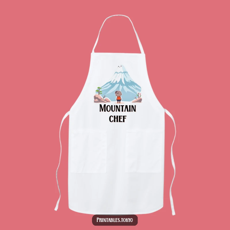 Funny Fuji Wonder Apron - Chef Character Art - Whimsical Kitchen Funny Gift