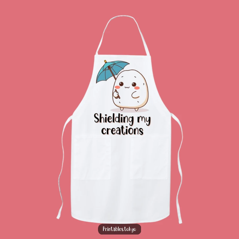 Funny Determined Onigiri Umbrella Apron - Cook with Courage Gift