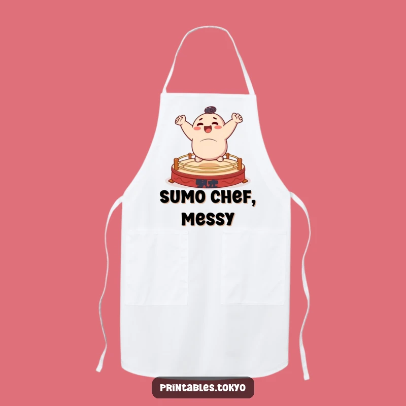Funny Sumo Bouncer Apron - Cook with Energy, Perfect Funny Gift