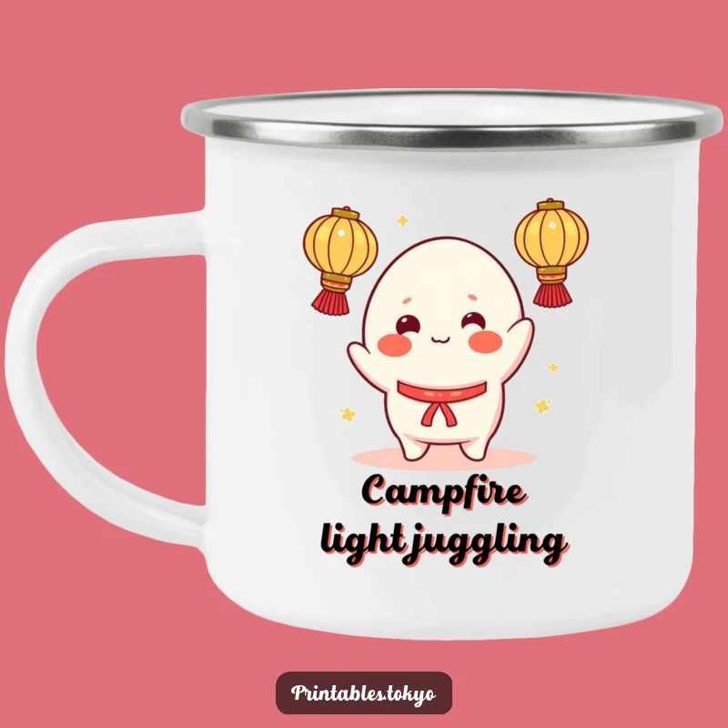 Funny Mochi Camping Mug: Cheerful Juggler Outdoor Fun - Playful Camp Gift