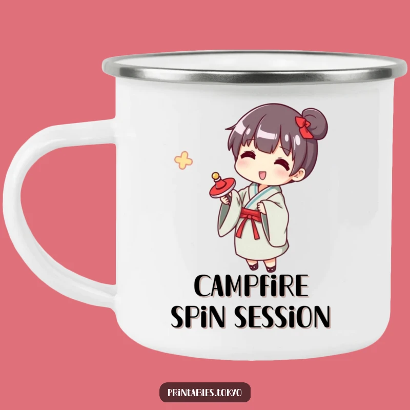 Funny Yukata Spinner Camping Mug: Spin Tunes by the Campfire!