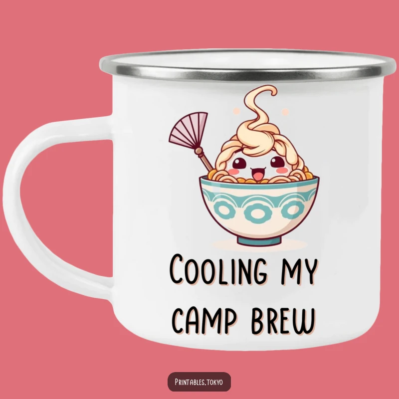 Funny Ramen Camping Mug: Happy Bowl Fan - Outdoor Humor Gift