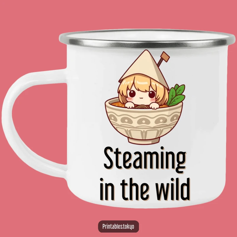 Funny Ramen Camping Mug: Durable Character Mug, Perfect Humorous Gift for Outdoors