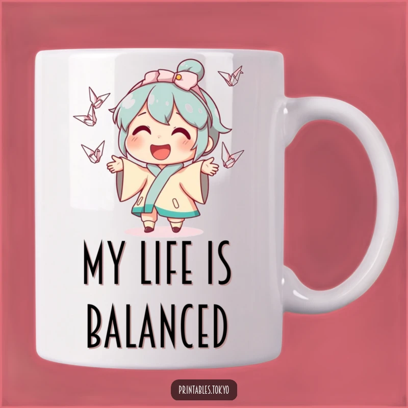 Funny Crane Juggler Mug - Whimsical Character Art - Perfect Gift for Juggling Enthusiasts