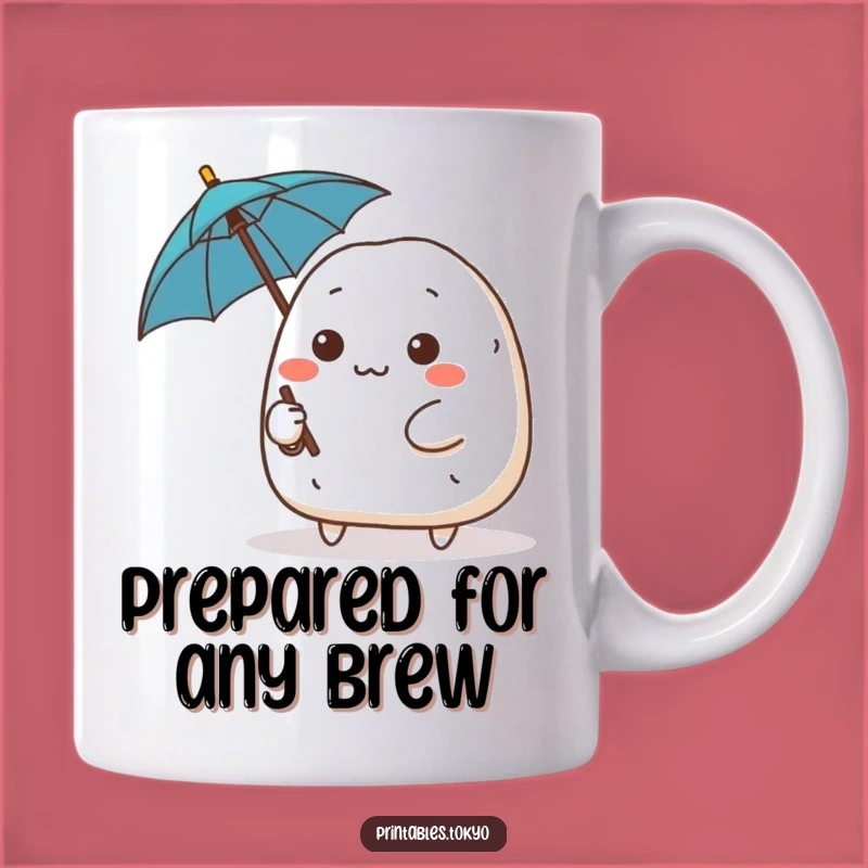Funny Determined Onigiri Umbrella Mug - Ready for Anything Gift