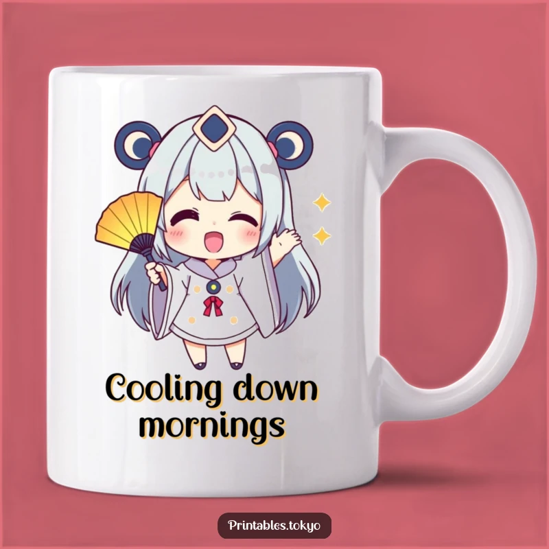 Funny Fan Waving Character Mug: Exciting Fun, Perfect Gift for Enthusiasts!