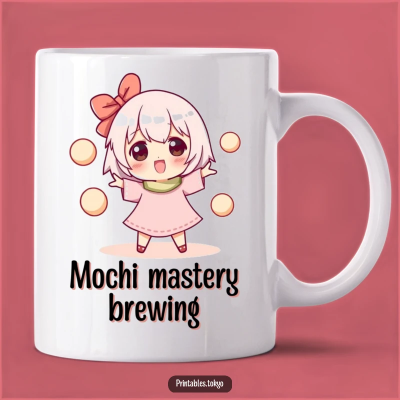 Funny Mochi Juggler Mug: Happy Character, Perfect Humorous Gift for Snack Lovers