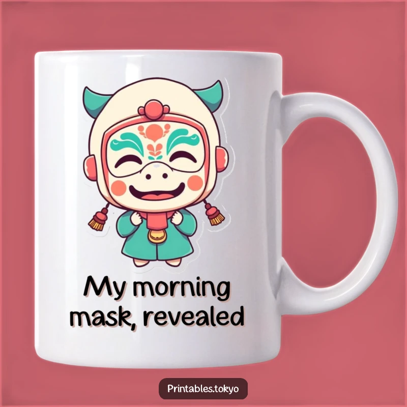 Funny Festival Mask Mug - Character's Funny Face, Perfect Novelty Gift