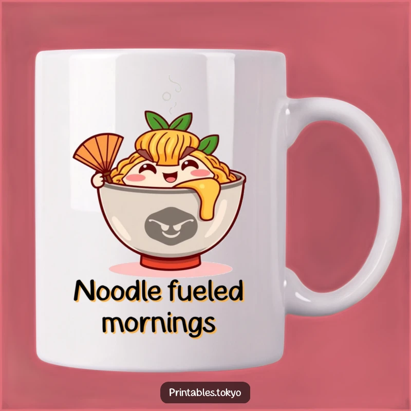 Funny Ramen Fan Mug: Steamy Greetings, Happy Noodles, Perfect Funny Gift!