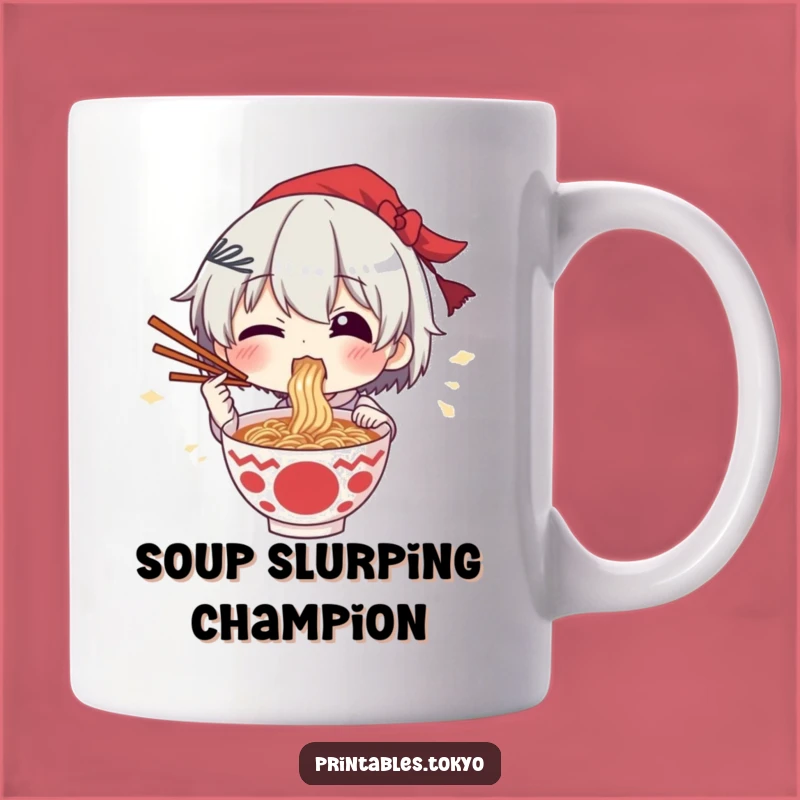 Funny Ramen Lover Mug: Excited Noodle Feast, Perfect Gift for Foodies