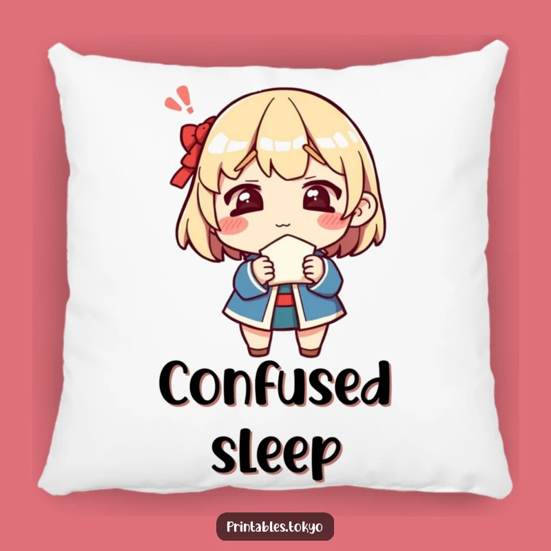 Funny Confused Pillow - Comfy Quandary, Hilarious Decor!