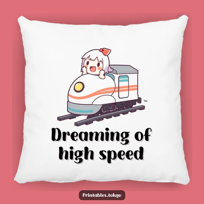 Funny Bullet Train Pillow: Cute Character's Comfy Ride, Cozy and Humorous Accent