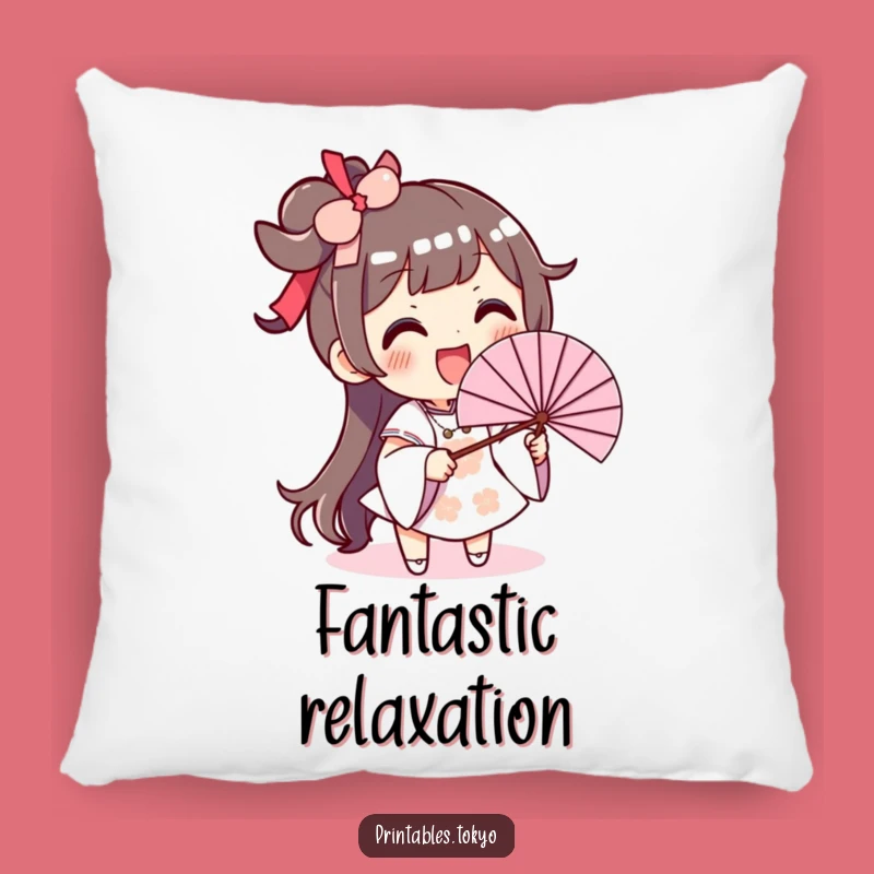 Funny Fan Waving Pillow: Excited Character, Comfy and Humorous Accent