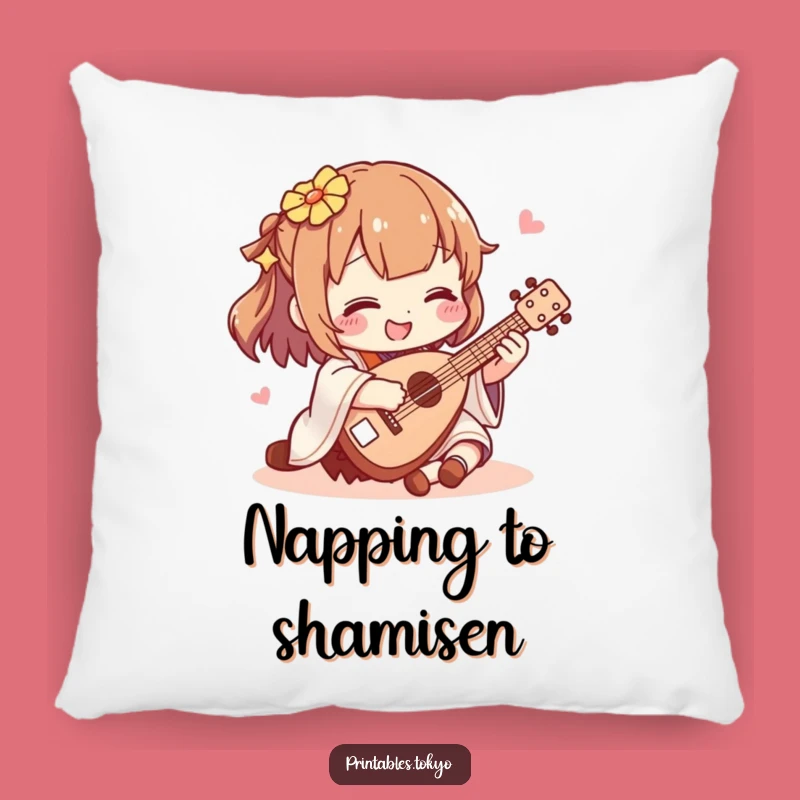 Funny Shamisen Player Pillow: Cuddle Up with Cheerful Melodies!