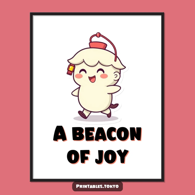 Funny Lantern Walker Digital Art: Cheerful Character Download, Your Instant Funny Gift of Light!