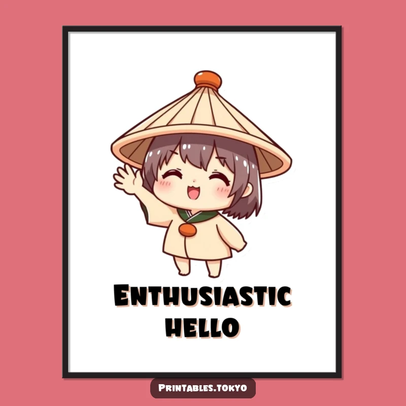 Friendly Wave Funny Digital Art - Instant Greeting Download