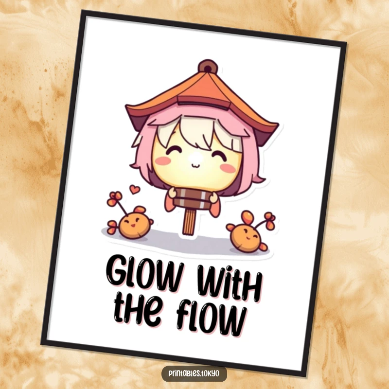 Funny digital art of a character peeking from behind a glowing paper lantern, designed to add a touch of playful mystery.