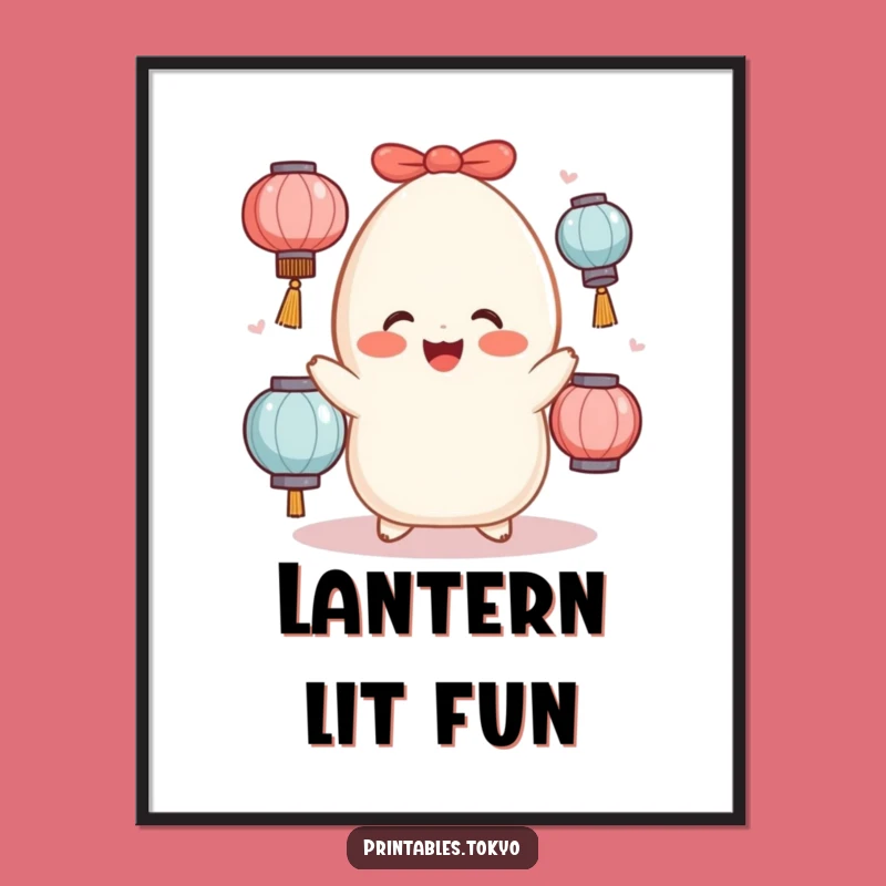 Funny Mochi Juggler Digital Print: Instant Cheer, Lantern Art, Perfect Funny Gift!