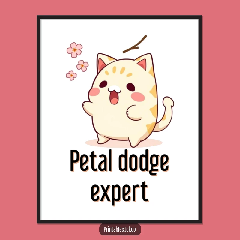 Funny Taiyaki Digital Art: Surprised Fish Cake Blossom Dodge - Instant Humorous Download