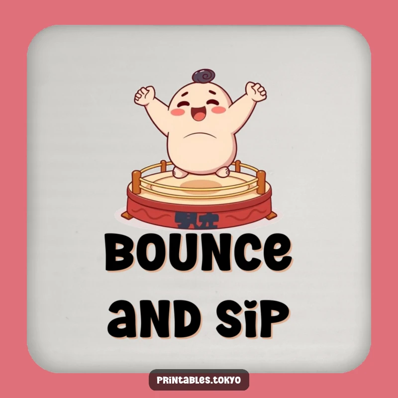 Funny Sumo Bouncer Coaster - Protect Surfaces with Energy, Perfect Funny Gift