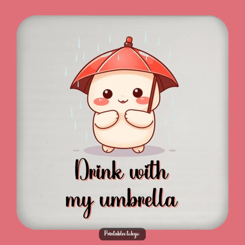 Funny Dumpling Drink Coaster: Cute Umbrella Character - Adorable Table Protection