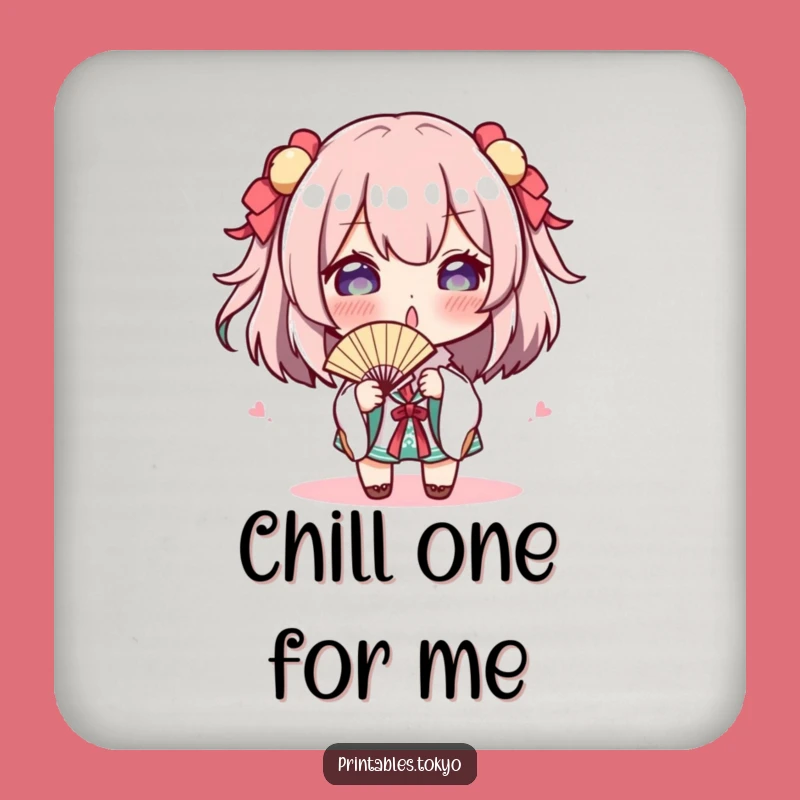 Funny Fan Wielder Drink Coaster: Playful Character Protector, A Hilarious Funny Gift for Tables!