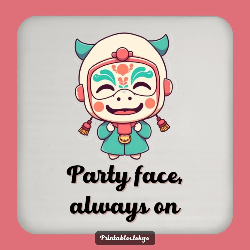 Funny Festival Coaster - Whimsical Character Protection, Great Gift