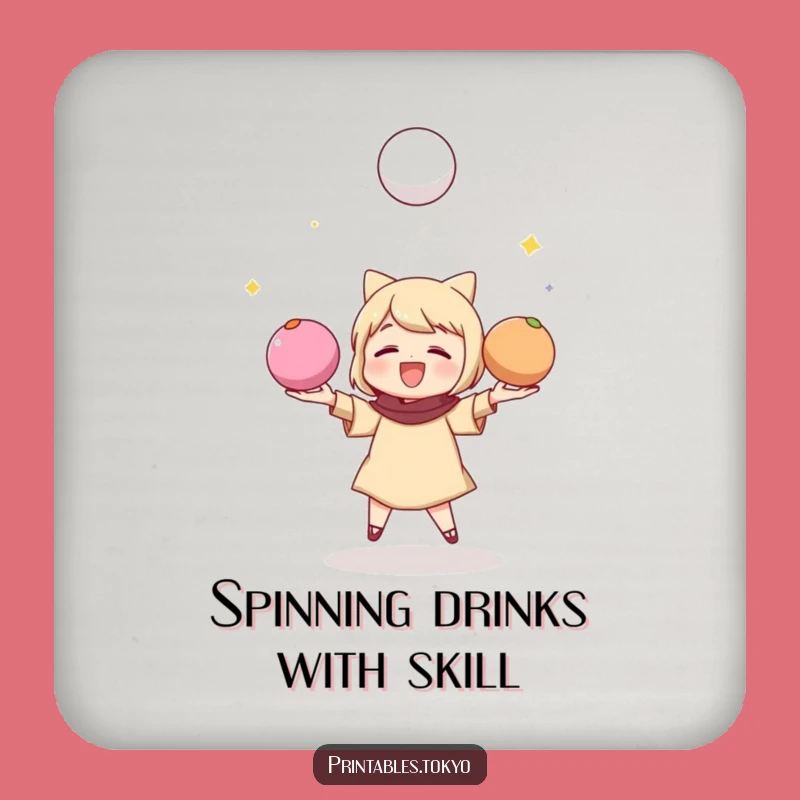 Funny Mochi Coaster - Colorful Character Protection, Great Gift