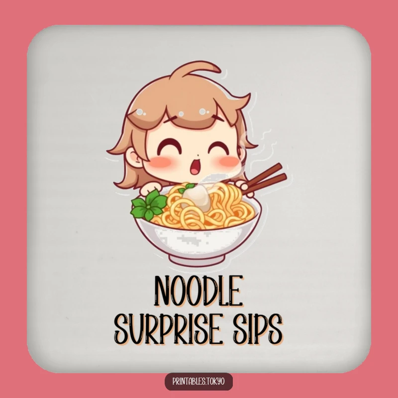 Funny Noodle Coaster Set: Protect Surfaces with Delicious Surprise