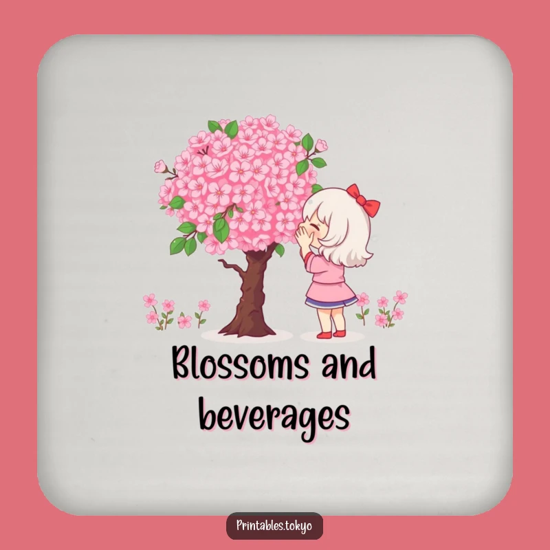 Funny Pixel Blossom Coaster: Protect Surfaces With Digital Art, Novelty Gift