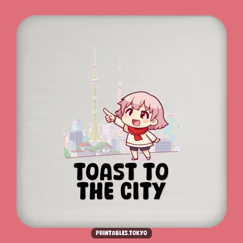 Funny Tokyo Skyline Coaster - City Vibes, Perfect Party Gift!