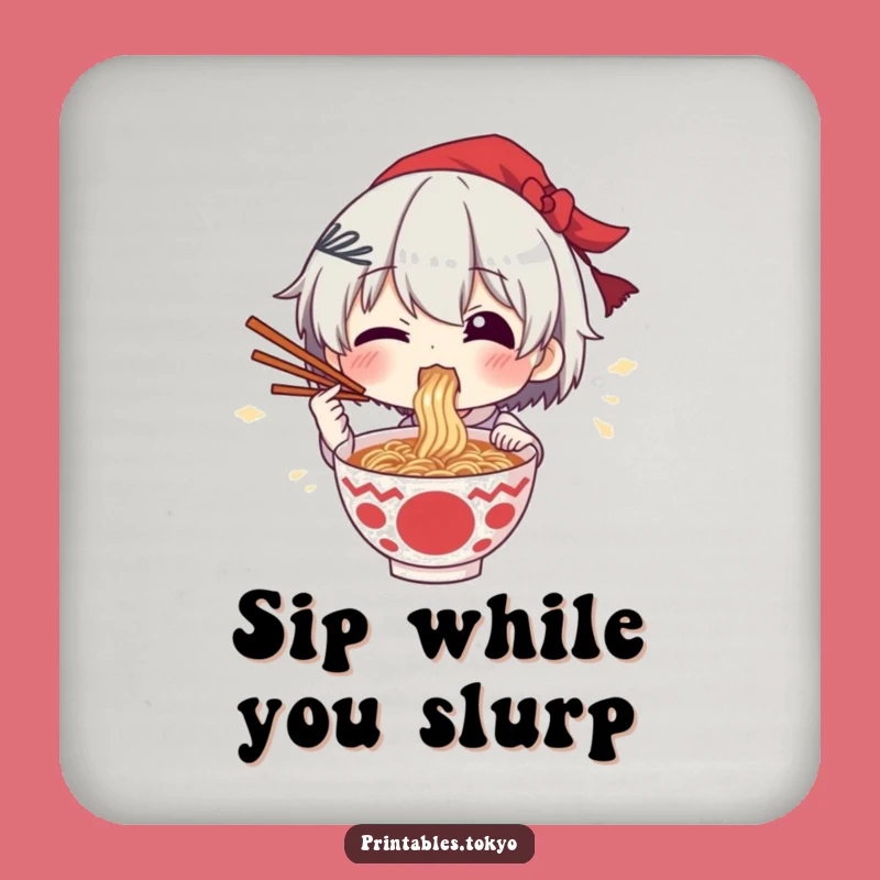 Funny Ramen Fan Coaster: Protect Surfaces With A Smile, Novelty Gift