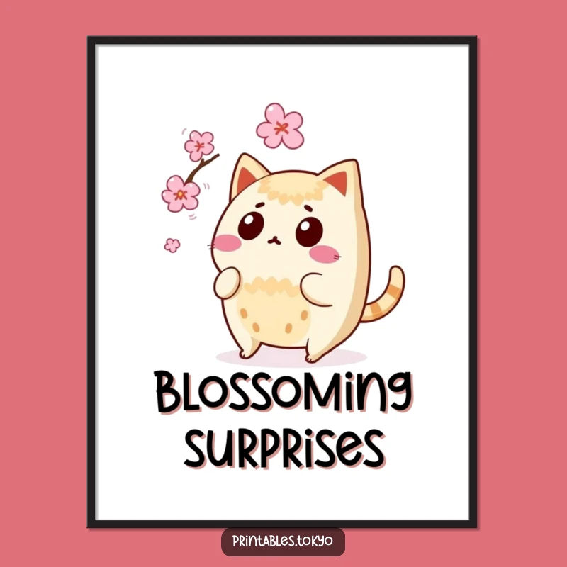 Funny Taiyaki Surprise Poster: Blossom Art, Sweet Moments, Cool Funny Gift!