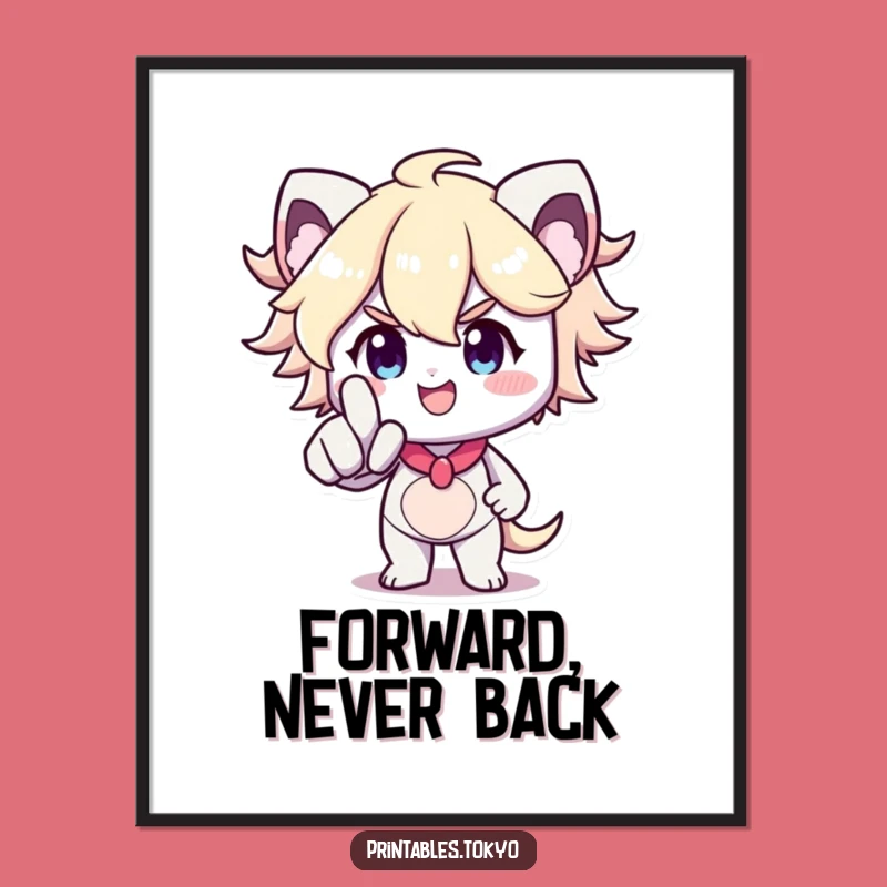 Funny Forward Pointer Poster: Determined Character Art, Your Perfect Funny Gift for Inspiration!
