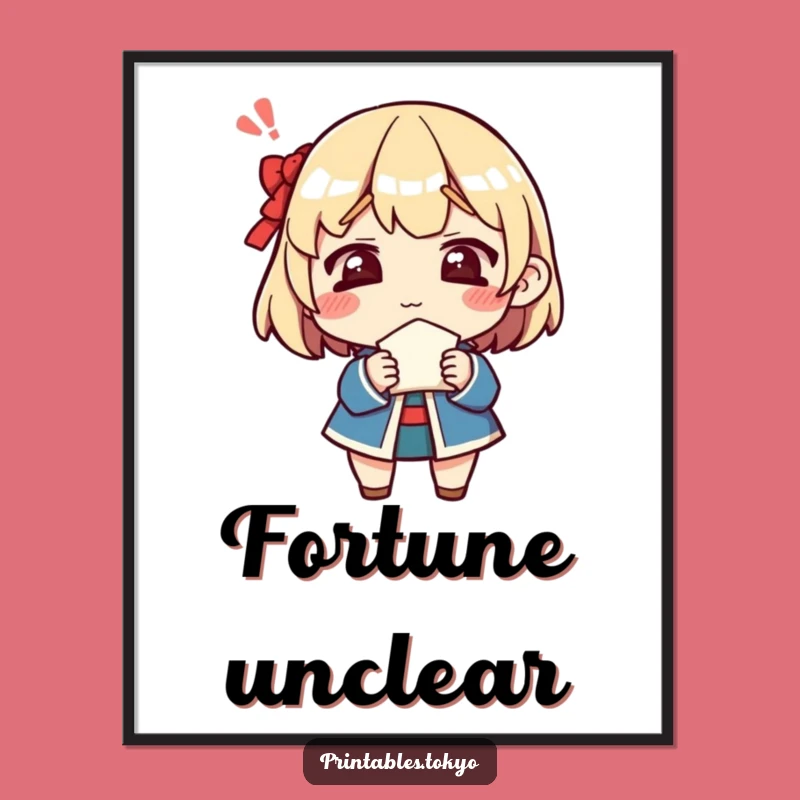 Funny Confused Poster - Puzzling Art, Quirky Decor Gift!