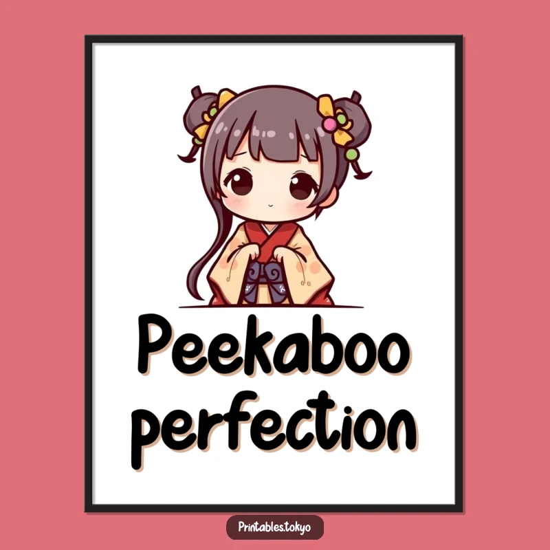 Funny Kimono Character Poster: Adorable Art for a Cheerful, Cute Space!