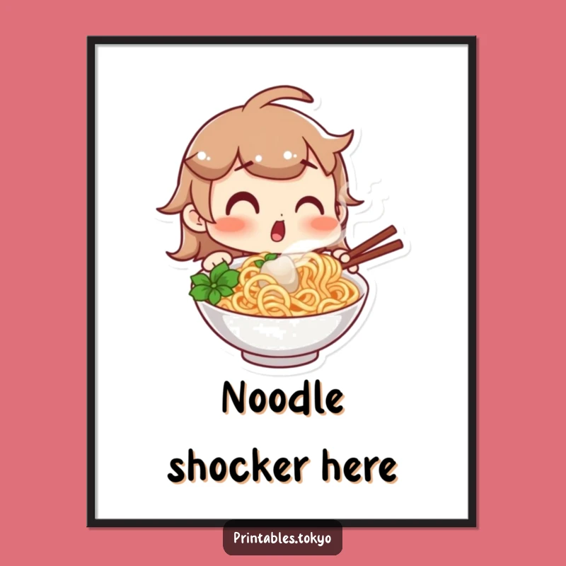 Funny Noodle Moment Poster: Decorate with Surprise and Deliciousness
