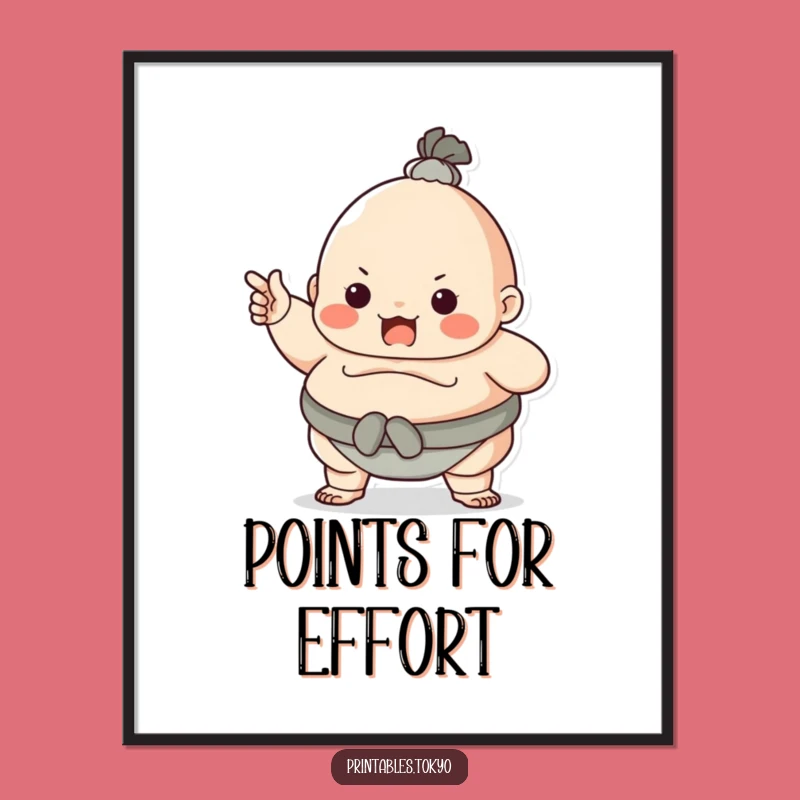 Funny Sumo Wrestler Poster - Bold Art for a Confident Space