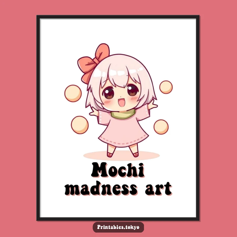 Funny Mochi Art Poster: Happy Juggler, Whimsical Humorous Gift for Walls