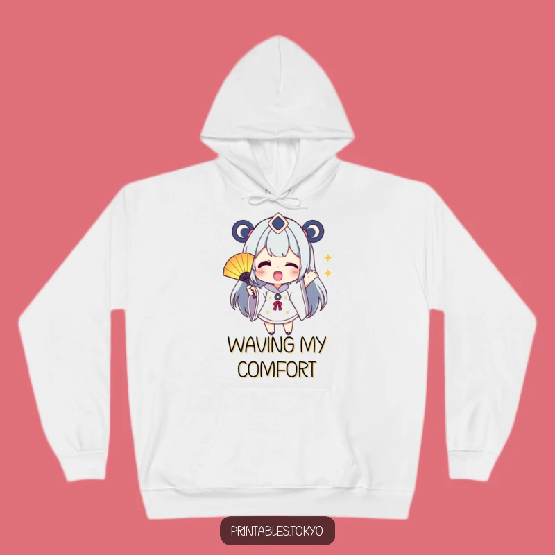 Funny Fan Waving Character Hoodie: Cozy Excitement for Your Everyday!