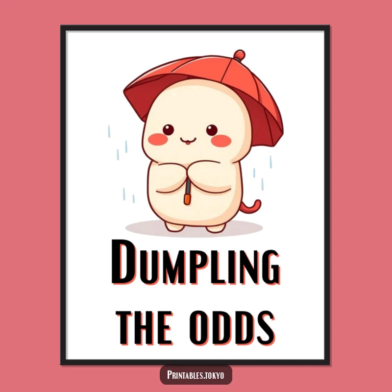 Free Printable Dumpling Rain Wall Art: Cute & Funny Downloadable Decor