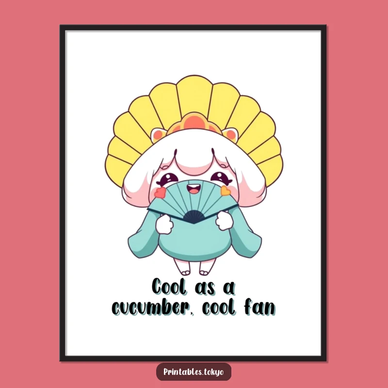 Free Printable Wall Art: Giant Fan Character Funny Downloadable Decor