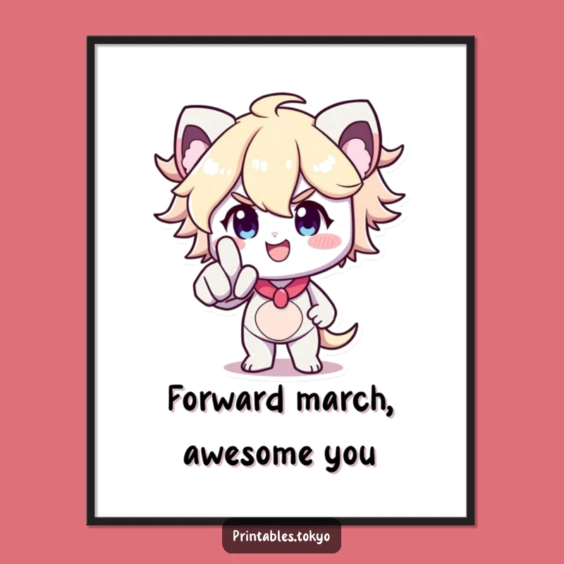 Funny Free Printable Wall Art: Determined Pointer Character Inspiring Downloadable Art