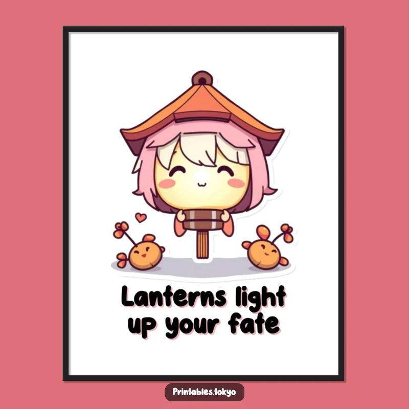 Mystical Free Printable Wall Art: Lantern Peek Character, Enchanting Downloadable Art