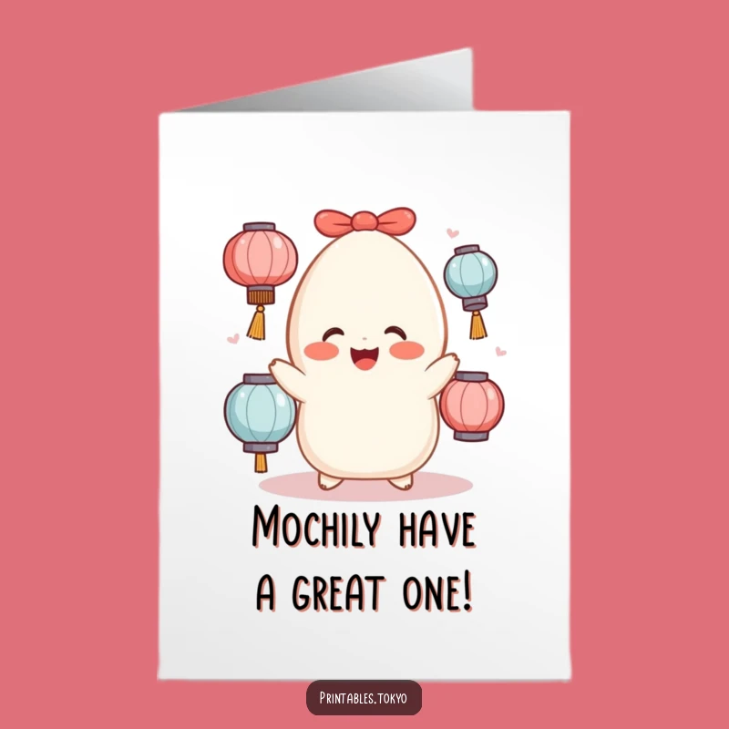 Free Printable Mochi Juggler Birthday Card: Fun Downloadable Asian Treat Gift