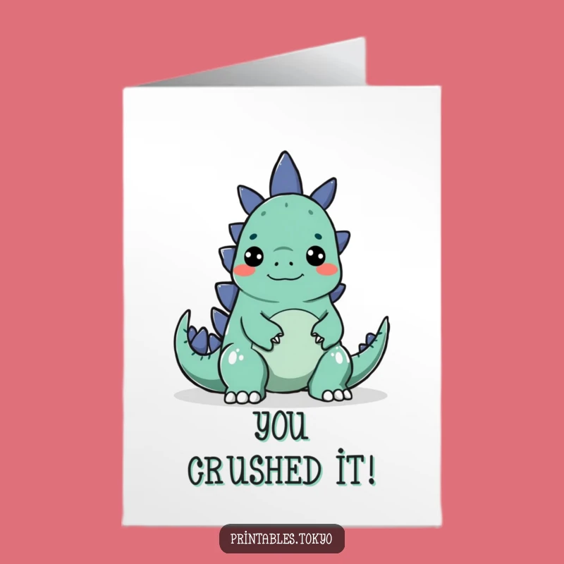 Free Printable Congrats Card: Godzilla Surprise, Whimsical Downloadable Gift