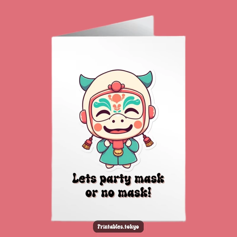 Free Printable Congrats Card: Masked Merriment - Humorous Achievement Downloadable Gift