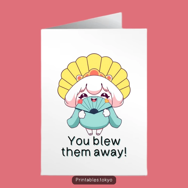 Free Printable Congrats Card: Big Fan Character Funny Downloadable